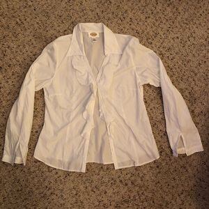White ruffle blouse